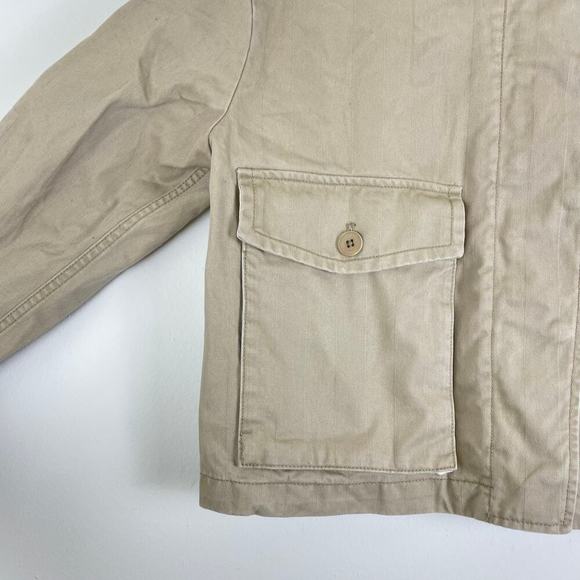 Madewell Women’s Tan Cropped Cargo Jacket with a pockets Zip Up LIKE NEW size M - Picture 3 of 8